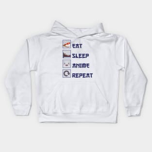 Eat sleep anime repeat Kids Hoodie